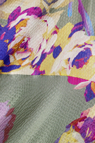 NICHOLAS DRAPED FLORAL-PRINT SATIN-CREPE MIDI DRESS - Size 0