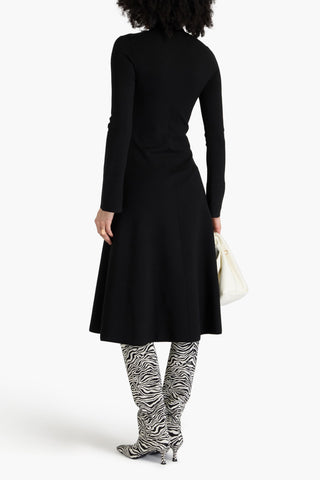 JOSEPH SILK-BLEND TURTLENECK MIDI DRESS - Size XS