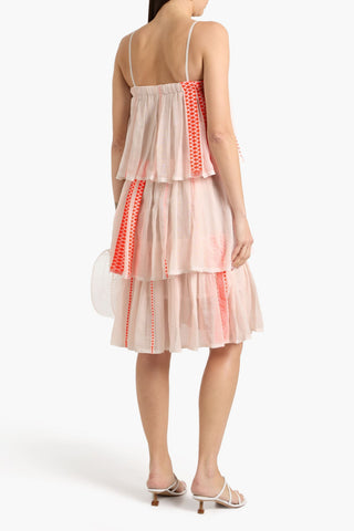 LEMLEM TIERED COTTON-BLEND JACQUARD DRESS - Size S