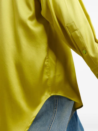 Tom Ford Green Silk Oversized Point-Collar Shirt