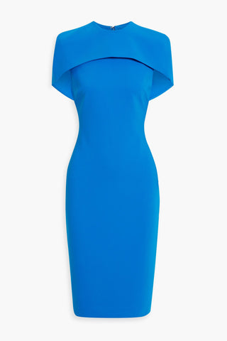 BADGLEY MISCHKA CAPE-EFFECT CREPE DRESS - Size 4