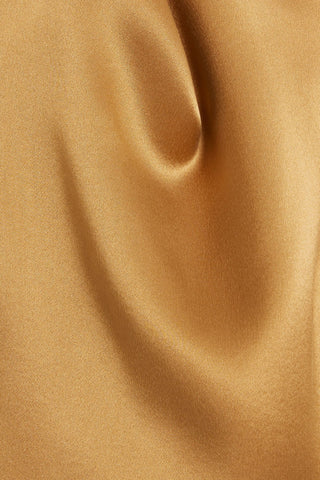 LOULOU STUDIO ESTOR TWIST-FRONT WASHED SILK-SATIN HALTERNECK TANK - Size M