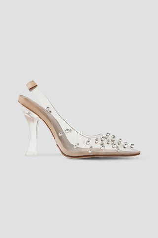 CULT GAIA BIJAN EMBELLISHED PVC SLINGBACK PUMPS - Size 40