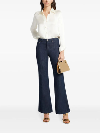Tom Ford Silk Point-Collar Button-Down Shirt White