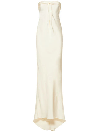 Tom Ford Silk Twisted Bust White Column Gown