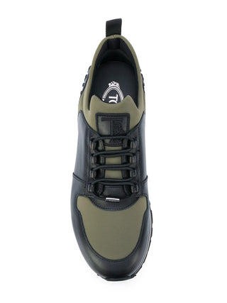 Tods Leather and Technical Fabric Paneled Low-Top Sneakers