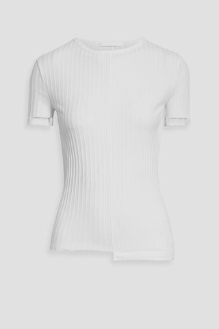 HELMUT LANG RIBBED PIMA COTTON-BLEND JERSEY TOP - Size S