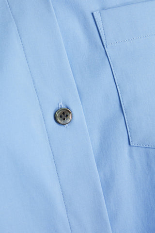 THEORY COTTON-BLEND POPLIN SHIRT - Size S