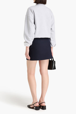 SANDRO WOOL-BLEND TWILL MINI SKIRT - Size 42