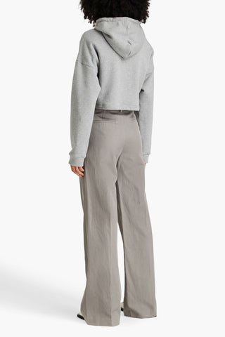 NILI LOTAN FLAVIE COTTON AND LINEN-BLEND TWILL WIDE-LEG PANTS - Size 4