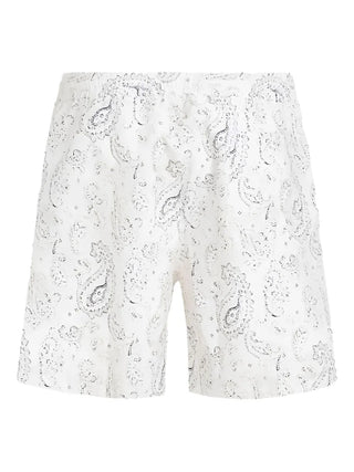 Brunello Cucinelli White Paisley-Print Elasticated Swim Shorts
