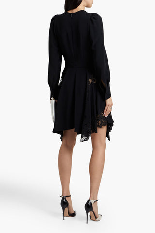 STELLA MCCARTNEY CELESTE LACE-PANELED CREPE DRESS - Size 44