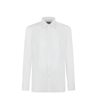 Tom Ford Cotton Pleated Tuxedo Dress Shirt
