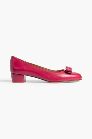FERRAGAMO VARA BOW-DETAILED LEATHER PUMPS - Size 8