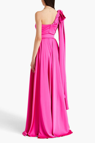 RHEA COSTA KIRA BELTED SATIN GOWN - Size 42