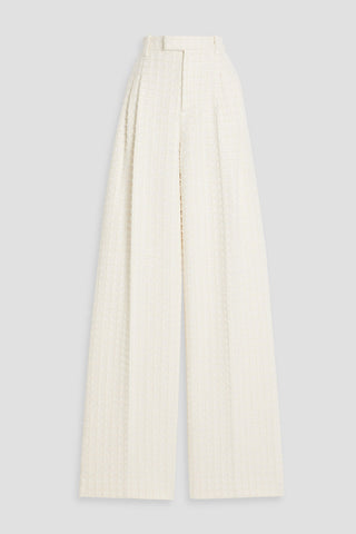 GUCCI COTTON-BLEND TWEED WIDE-LEG PANTS - Size 38