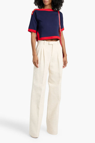 GUCCI COTTON-BLEND TWEED WIDE-LEG PANTS - Size 38