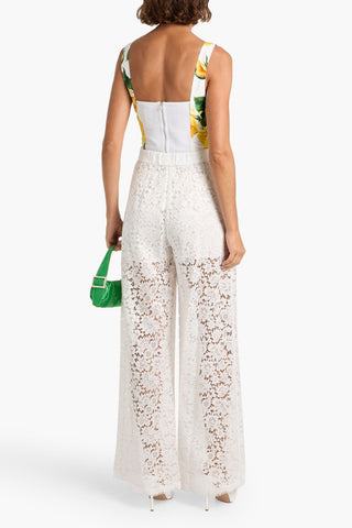 DOLCE&GABBANA CORDED LACE WIDE-LEG PANTS - Size 48
