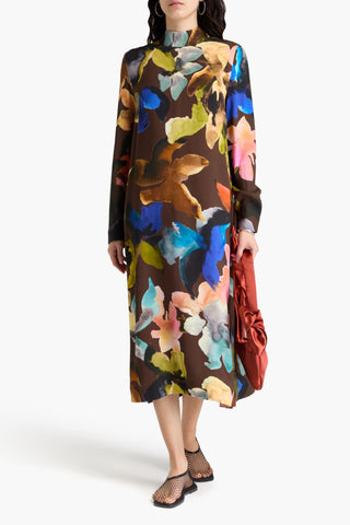 STINE GOYA FLORAL-PRINT TENCEL LYOCELL-BLEND MIDI DRESS - Size S