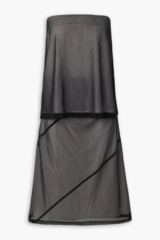 PROENZA SCHOULER GWEN STRAPLESS LAYERED ORGANZA MIDI DRESS - Size 2