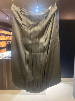 Tom Ford Satin Pleated Tapered Skirt Black