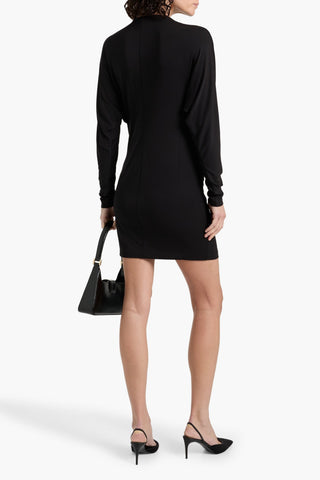 ANINE BING MATHILDE TWISTED STRETCH-JERSEY MINI DRESS - Size XS