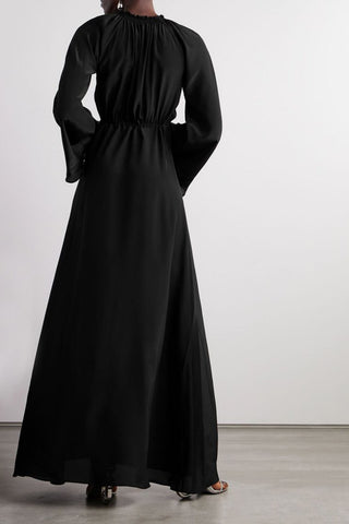 DODO BAR OR ALA BELTED SILK CREPE DE CHINE MAXI DRESS - Size 36