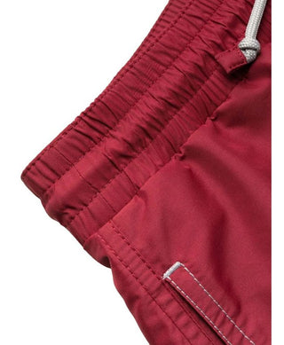 Brunello Cucinelli Brunello Cucinelli Technical Fabric Drawstring Swim Trunks in Red