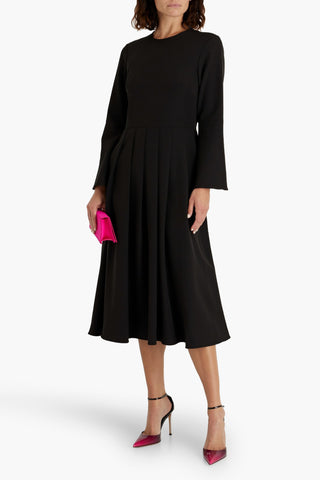 MIKAEL AGHAL PLEATED CREPE MIDI DRESS - Size 4