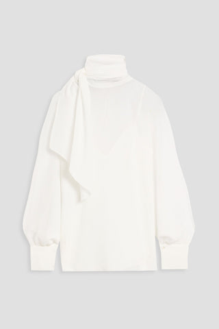 MIKAEL AGHAL TIE-NECK CHIFFON BLOUSE - Size 4