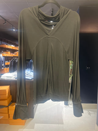 Tom Ford Jersey Draped V-Neck Hooded Top