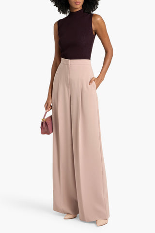 MAX MARA LINO CREPE WIDE-LEG PANTS - Size 38