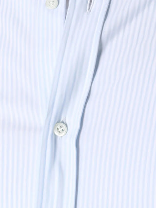 Brunello Cucinelli Striped Cotton Point-Collar Dress Shirt White Light Blue