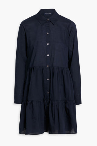 VERONICA BEARD JEMILA TIERED COTTON MINI SHIRT DRESS - Size XL