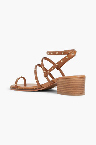 MAJE STUDDED LEATHER SANDALS - Size 39