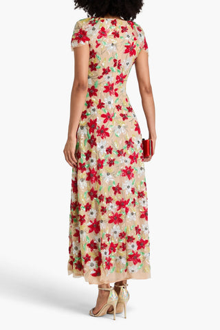 RACHEL GILBERT THEA EMBELLISHED TULLE MAXI DRESS - Size 1