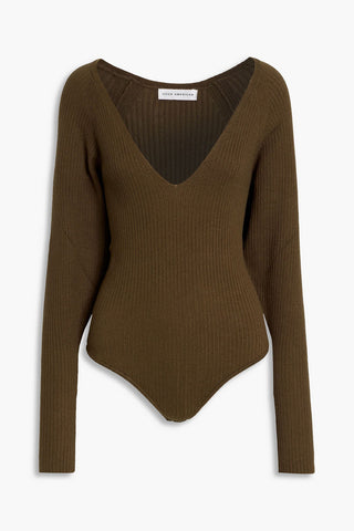 GOOD AMERICAN RIBBED-KNIT BODYSUIT - Size 1