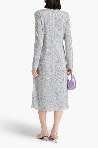 STINE GOYA CELSIA SEQUINED RIBBED-KNIT MIDI DRESS - Size M