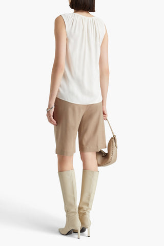 HELMUT LANG GATHERED TWILL TOP - Size XXS