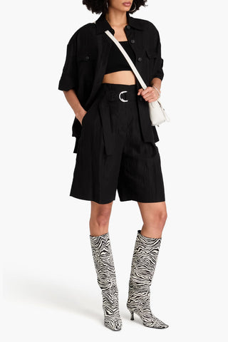 3.1 PHILLIP LIM PLEATED TENCEL-BLEND SHORTS - Size 0