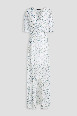 RAG & BONE TAMAR TWIST-FRONT FLORAL-PRINT GEORGETTE MAXI DRESS - Size 4