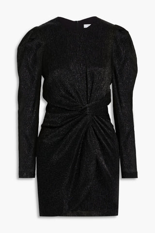 IRO NOWEN TWISTED METALLIC TULLE MINI DRESS - Size 40