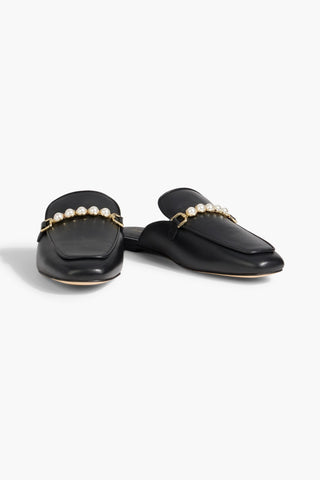 STUART WEITZMAN PERLA EMBELLISHED LEATHER MULES - Size 8
