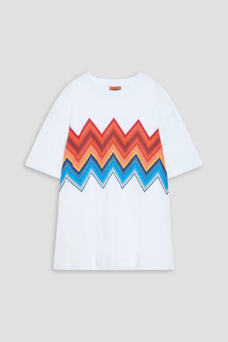 MISSONI PRINTED COTTON-JERSEY T-SHIRT - Size M