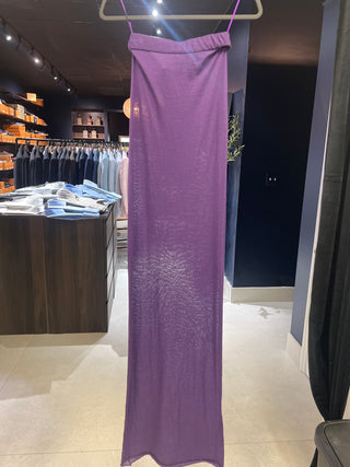 Tom Ford Tom Ford Sheer Knit Ruched Maxi Skirt Purple
