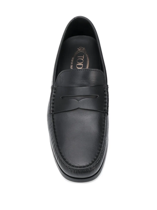 Tods Smooth Leather Penny Loafers with Gommino Sole