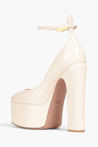 VALENTINO GARAVANI TAN-GO PATENT-LEATHER PLATFORM PUMPS - Size 38