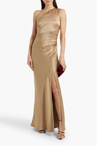 BEC & BRIDGE DREAMER ONE-SHOULDER SATIN MAXI DRESS - Size 6