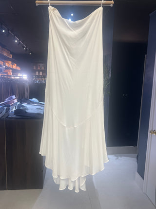 Tom Ford White Silky Draped Layered Maxi Skirt