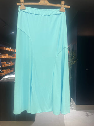 Tom Ford Knit Flared Midi Skirt Sky Blue